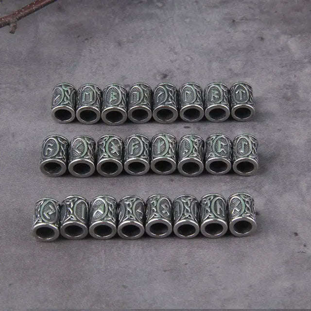 24 Runes Viking Beard Bead - Viking Heritage Store