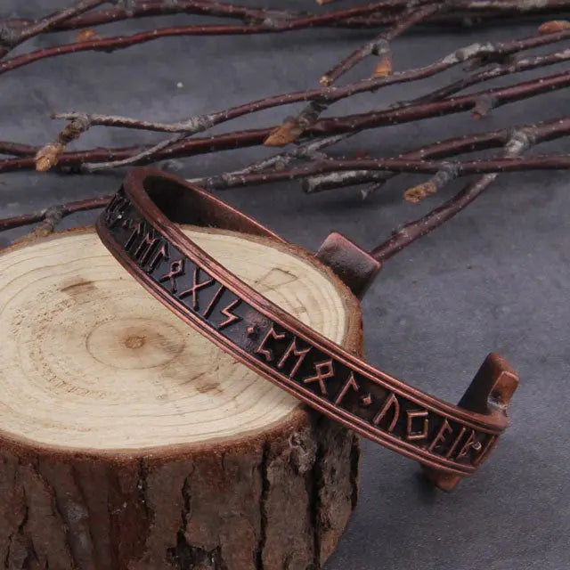 Copper Furthark Runes Arm Ring - Viking Heritage Store