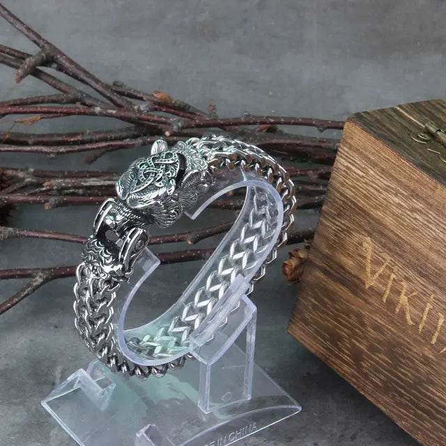 Fenrir Head Bracelet - Viking Heritage Store