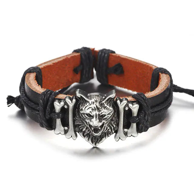 Fenrir Leather Bracelet - Viking Heritage Store