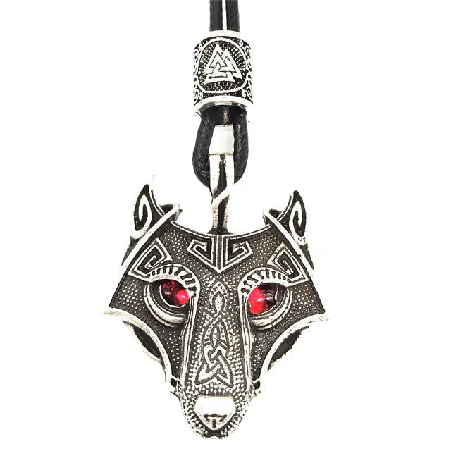 Fenrir Necklace with Red Eyes - Viking Heritage Store
