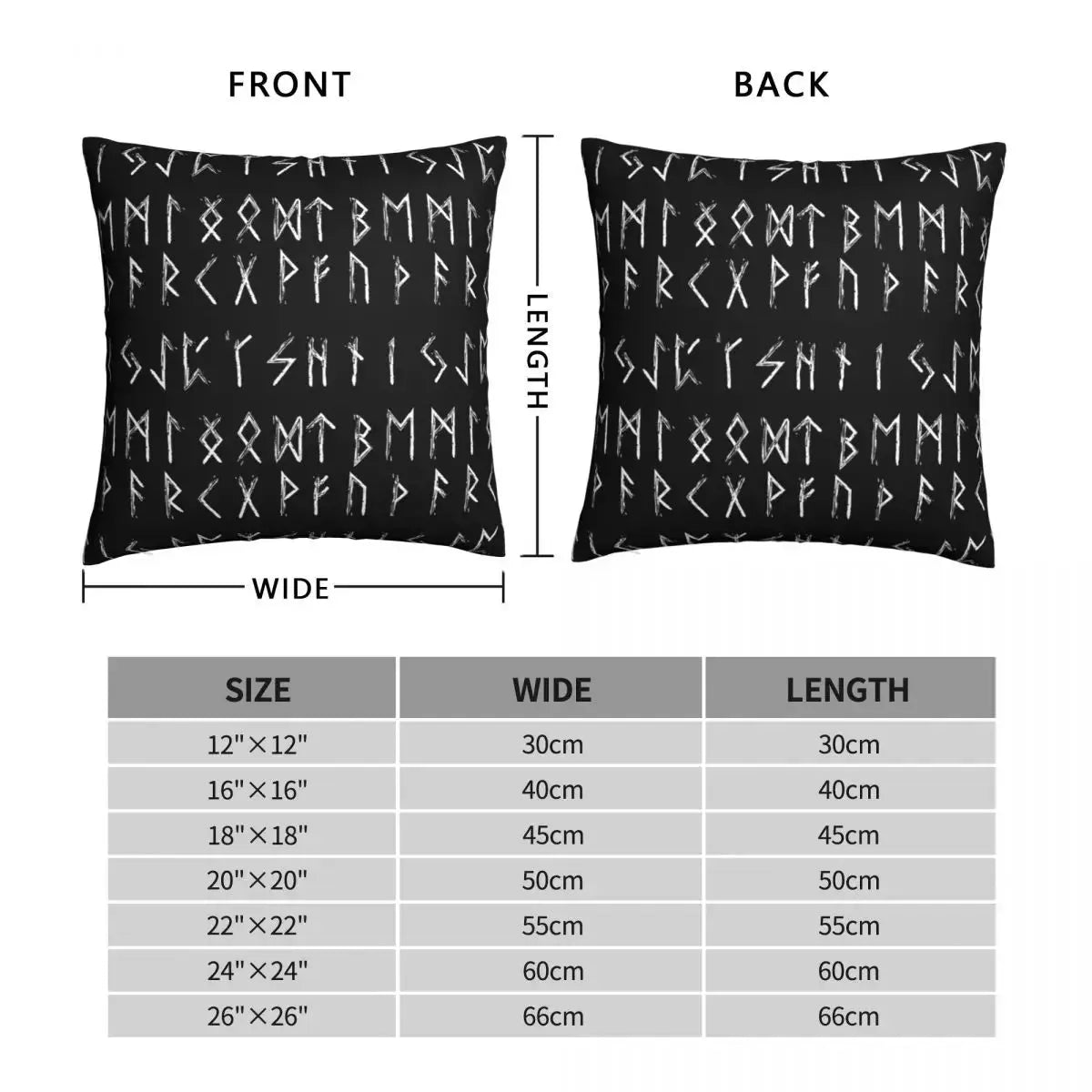 Futhark Runes Scarf Throw Pillow Case Viking Norse Mythology Short Plus Cushion Covers For Home Sofa Chair Decorative Backpack-Viking Heritage Store