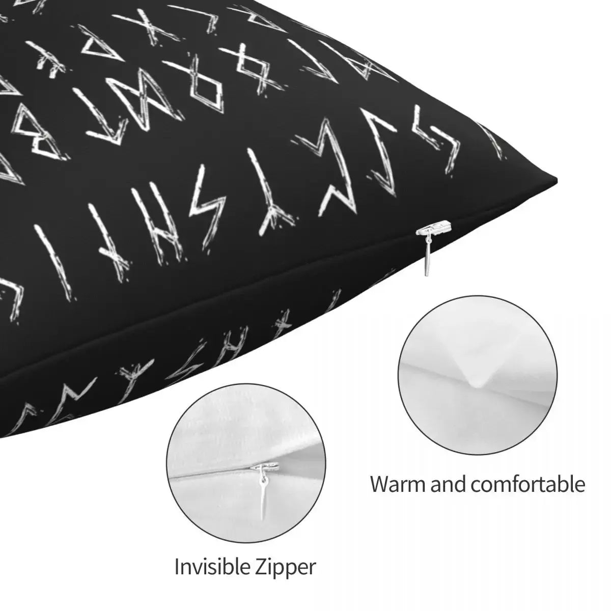 Futhark Runes Scarf Throw Pillow Case Viking Norse Mythology Short Plus Cushion Covers For Home Sofa Chair Decorative Backpack-Viking Heritage Store
