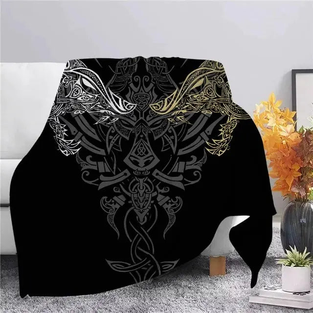 Hati and Skoll Blanket - Viking Heritage Store