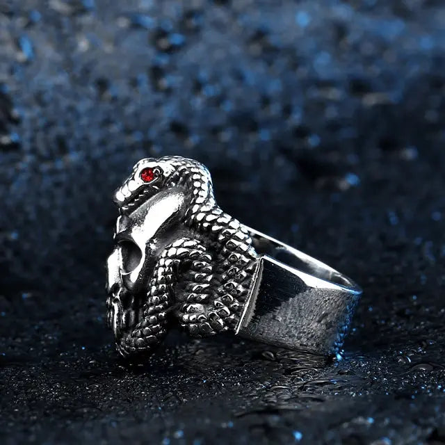 Jörmungand Skull Ring - Viking Heritage Store