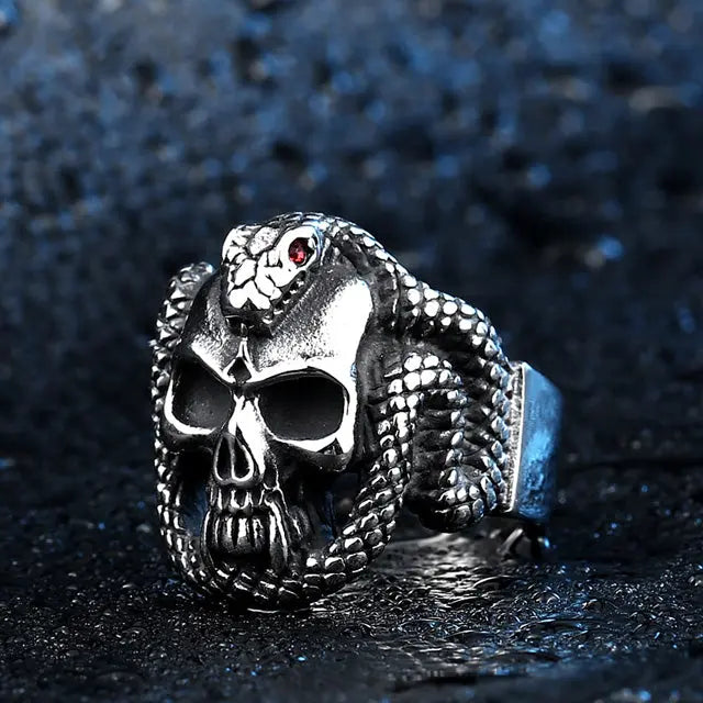 Jörmungand Skull Ring - Viking Heritage Store