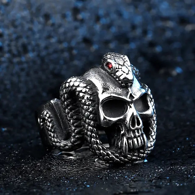 Jörmungand Skull Ring - Viking Heritage Store