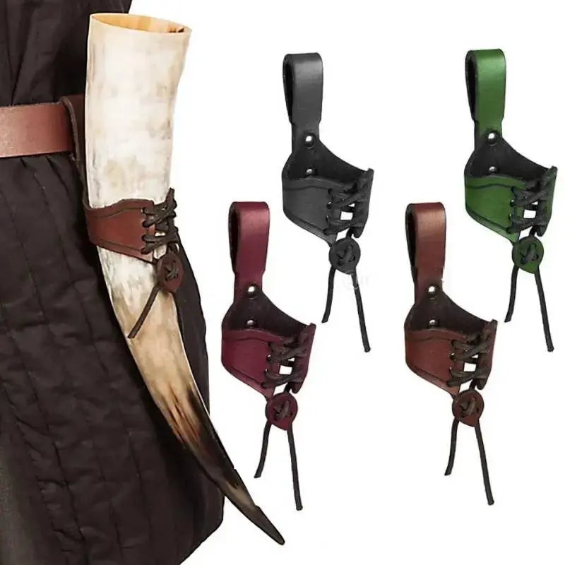 Leather Drinking Horn Holder-Viking Heritage Store