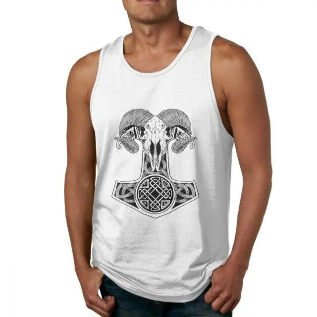 Mjolnir Goat Tank Top - Viking Heritage Store