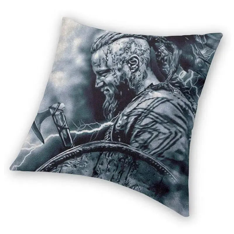 Ragnar Lothbrok Vikings Throw Pillow Decor Home Viking King Luxury Cushion Cover Velvet Pillowcase-Viking Heritage Store