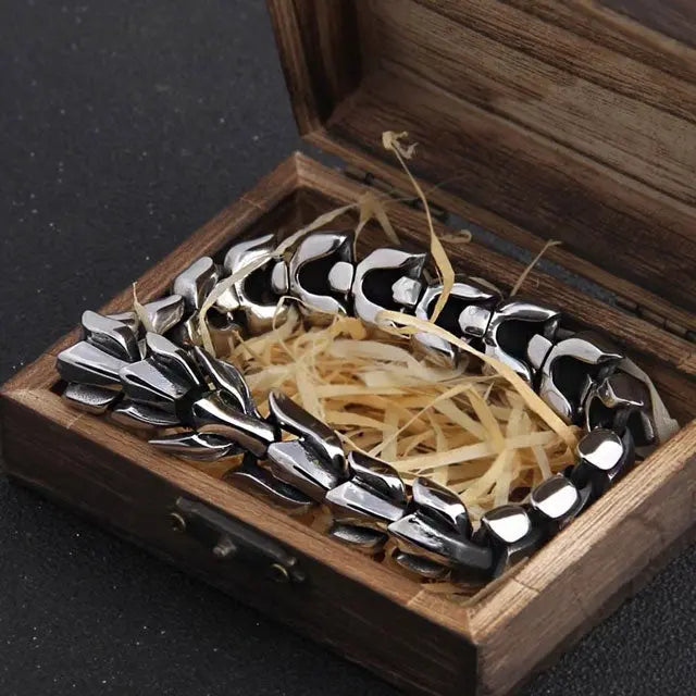 Silver Ouroboros Bracelet - Viking Heritage Store