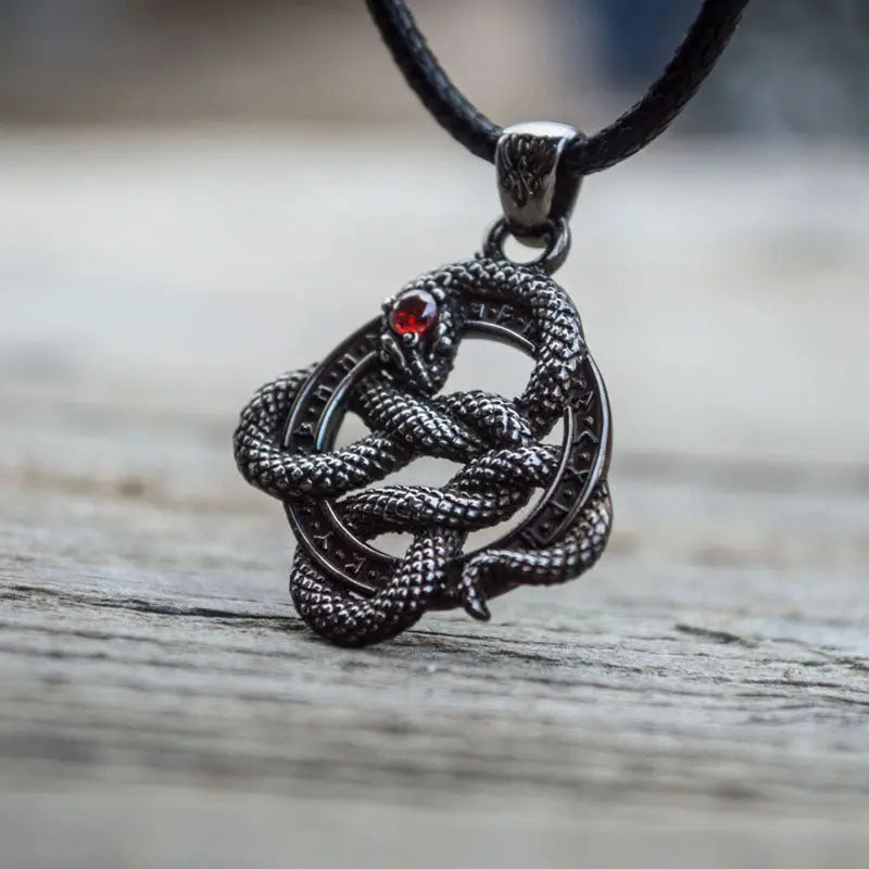 Silver Ouroboros Necklace - Viking Heritage Store