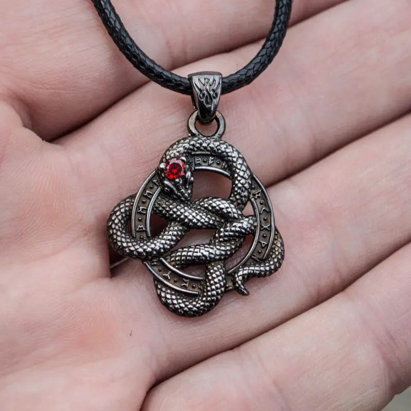 Silver Ouroboros Necklace - Viking Heritage Store