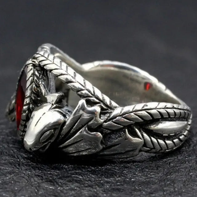 Silver Ouroboros Ring - Viking Heritage Store