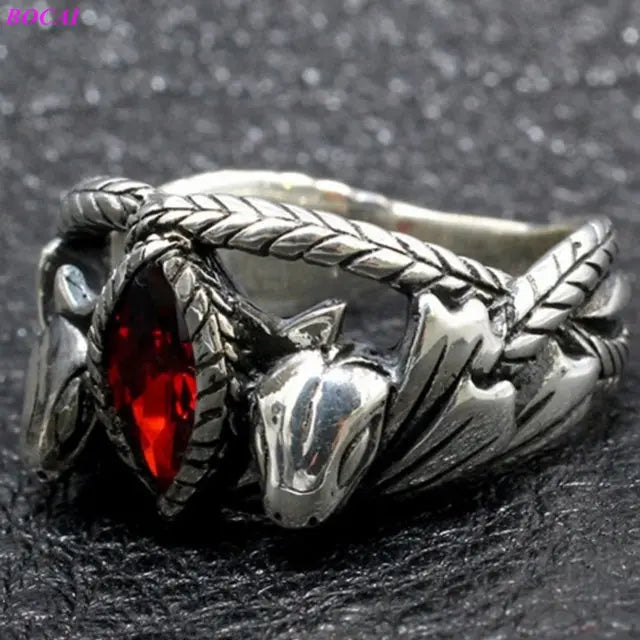 Silver Ouroboros Ring - Viking Heritage Store