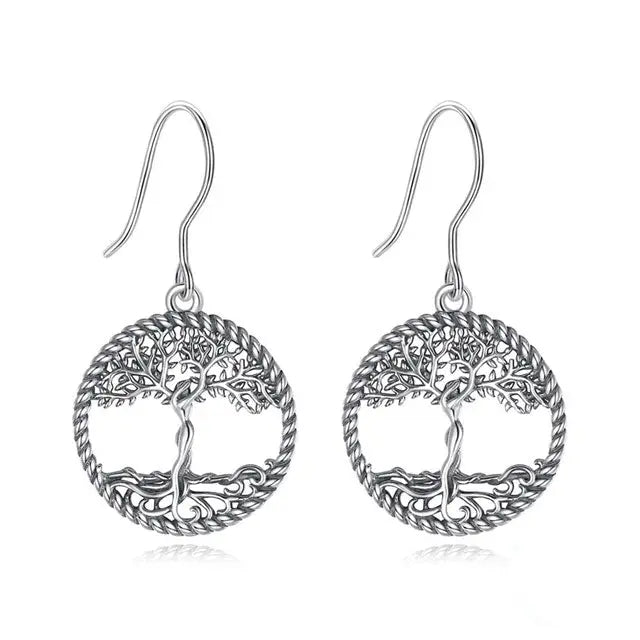 Silver Tree of Life Earrings - Viking Heritage Store