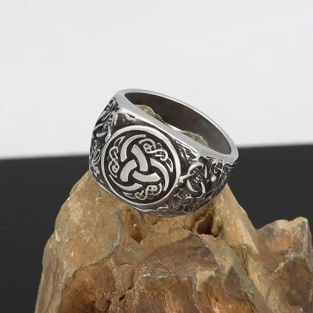 Triple Horn of Odin Ring - Viking Heritage Store