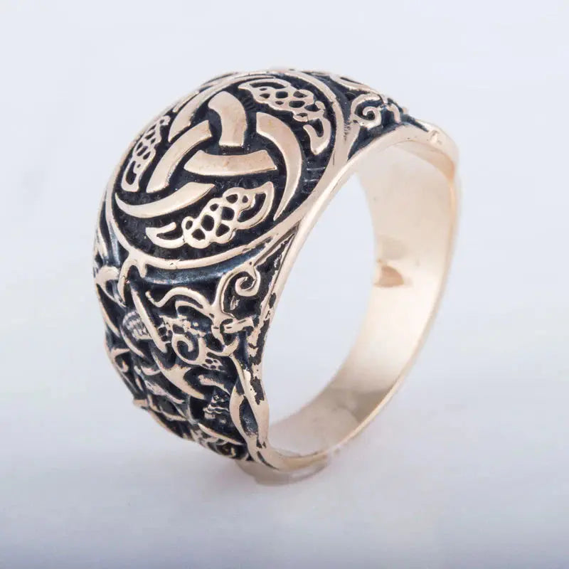 Triple Horn Ring (Solid Bronze) - Viking Heritage Store