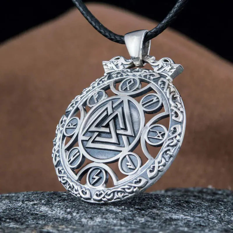 Valknut Necklace (Silver) - Viking Heritage Store