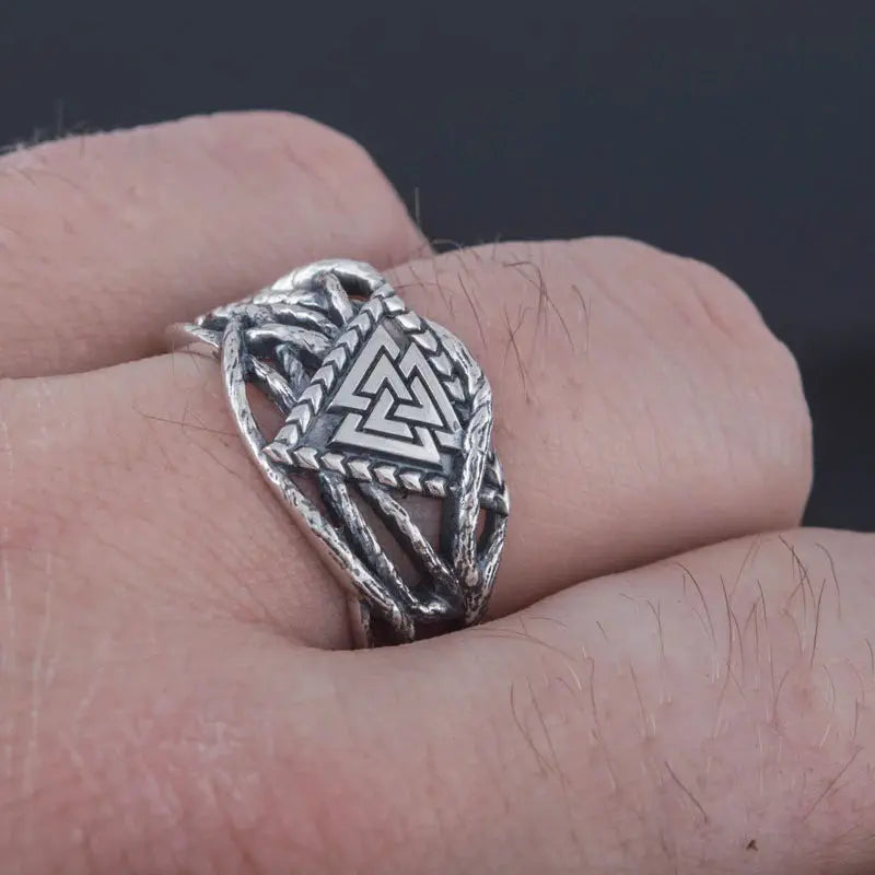 Valknut Ring (Silver) - Viking Heritage Store