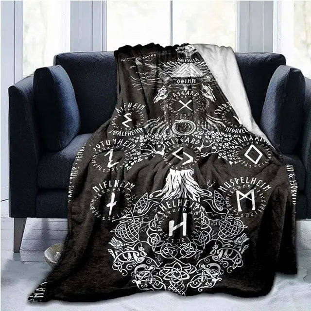 Yggdrasil and the 9 Norse Worlds Blankets - Viking Heritage Store