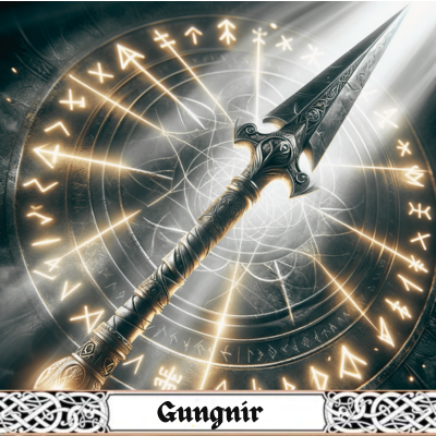 The Gungnir spear, the mythical weapon associated with Odin in Norse mythology