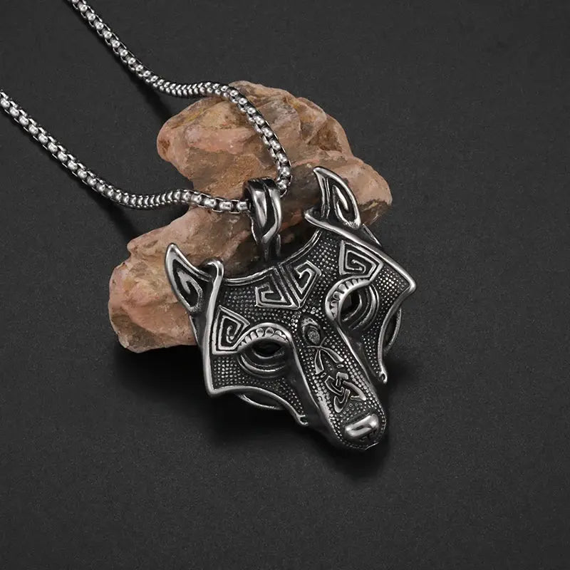 Men&#39;s Fenrir Viking Wolf Pendant 