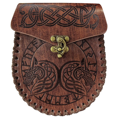 Viking wolves pouch with lock
