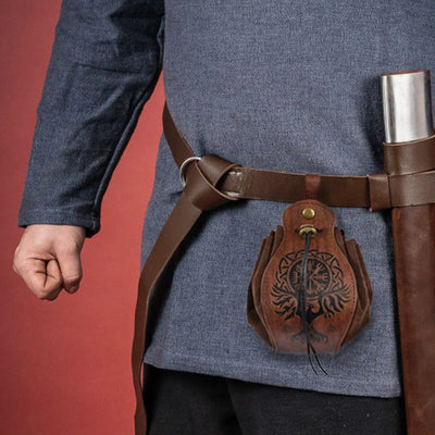 Bolsa de cinturón vikingo de cuero