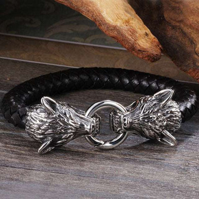 Fenrir Leather Bracelet - Viking Heritage Store
