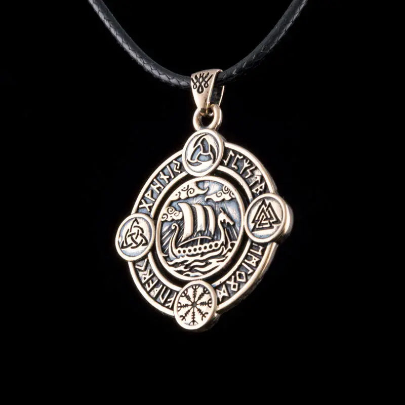 Drakkar Necklace (Bronze) - Viking Heritage Store