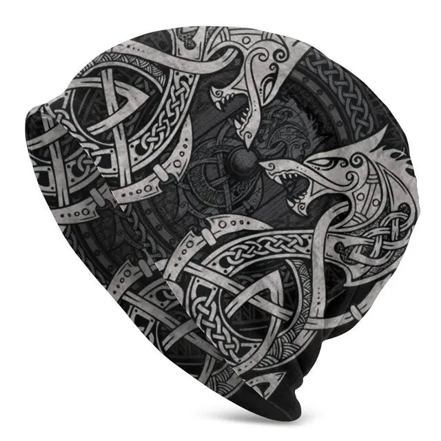 Berretto Lungo (Long Beanie) Vichingo Con Rune | Unisex, Stile Walhalla Thor Odino - Foto 4