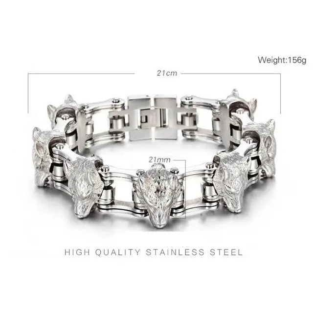 Fenrir Head Bracelet - Viking Heritage Store