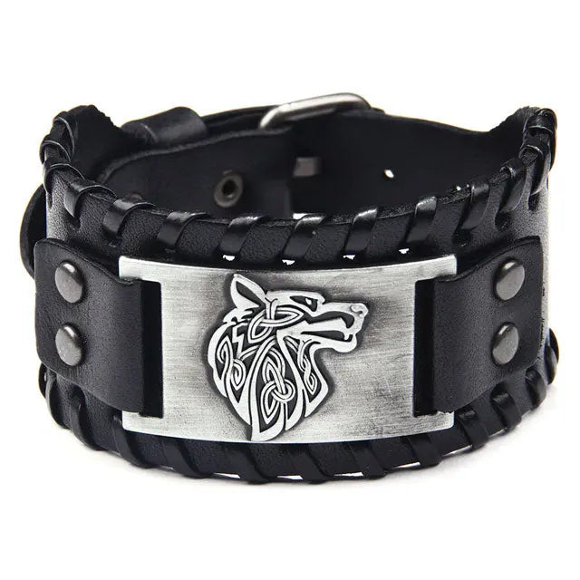 Fenrir Leather Bracelet - Viking Heritage Store