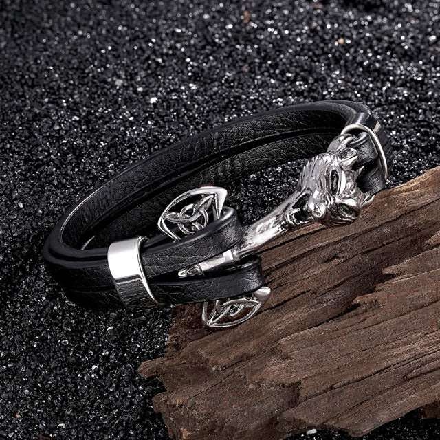 Fenrir Leather Bracelet - Viking Heritage Store