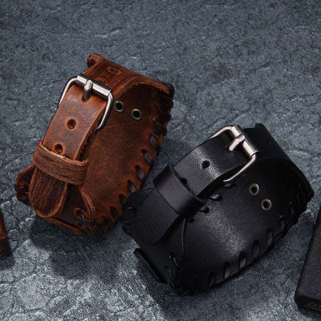 Fenrir Leather Bracelet - Viking Heritage Store