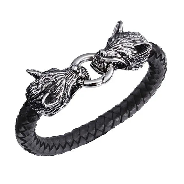 Fenrir Leather Bracelet - Viking Heritage Store