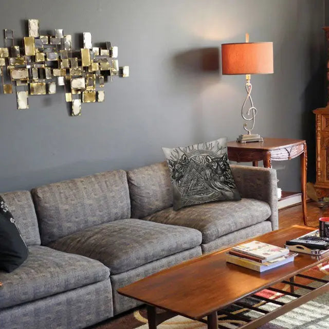 Geri &amp; Freki Pillow Case - Viking Heritage Store