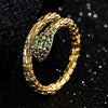 Gold Snake Ring with Green Eyes - Viking Heritage Store