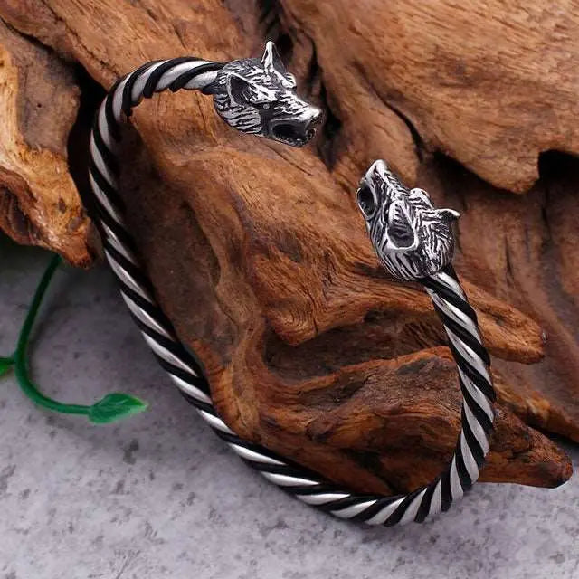 Hati and Skoll Bracelet - Viking Heritage Store