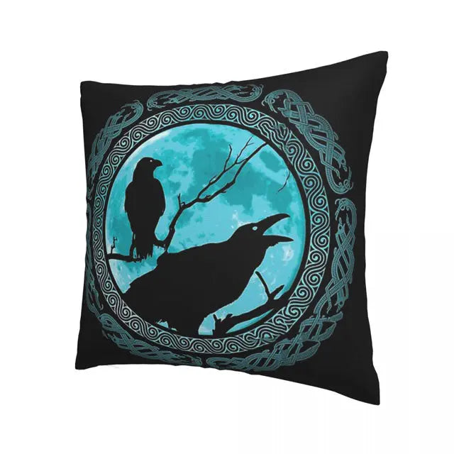 Hugin &amp; Munin Pillow Case - Viking Heritage Store