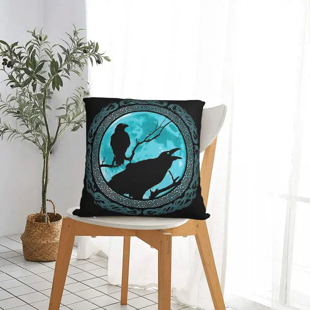 Hugin &amp; Munin Pillow Case - Viking Heritage Store