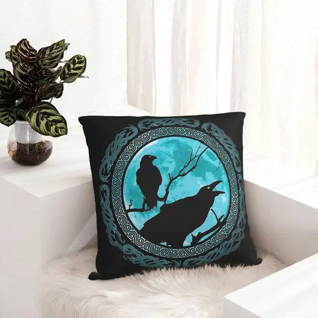 Hugin &amp; Munin Pillow Case - Viking Heritage Store