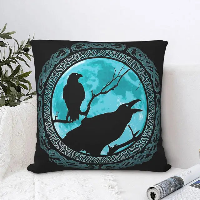 Hugin &amp; Munin Pillow Case - Viking Heritage Store