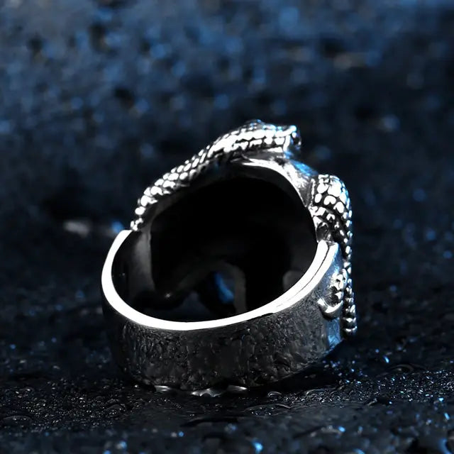 Jörmungand Skull Ring - Viking Heritage Store