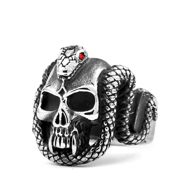 Jörmungand Skull Ring - Viking Heritage Store