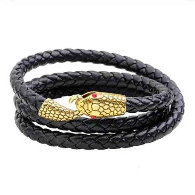 Leather Snake Bracelet - Viking Heritage Store