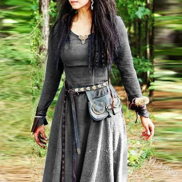 ladies viking dress Apron Dress, Blue M But not only its design is impressive Woolen Winter Viking Dress Astrid