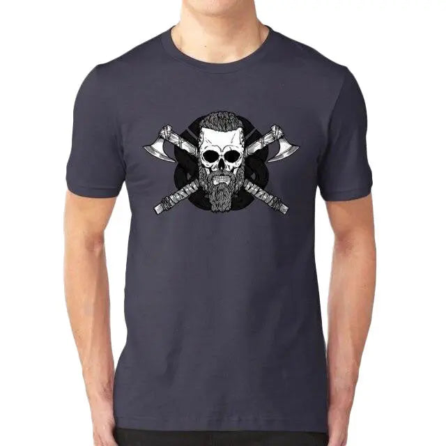 Nordic Bearded Viking Skull Shirt - Viking Heritage Store
