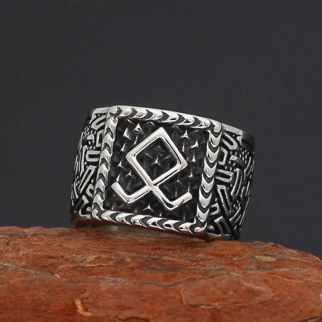 Acero Inoxidable Para Hombres Viking Wolf Celtic Triquetra Symbol Ring, Mitología Nórdica Odin Fenrir Animal Amuleto Ring, Vintage Hecho A Mano Pulido Estilo Gótico Joyería